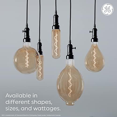 A GE Lighting Vintage Stílusú LED Izzó, 40 Watt Eqv, Sárga Üveg, Meleg Gyertya Fény, T9 Cső Fény, Közepes