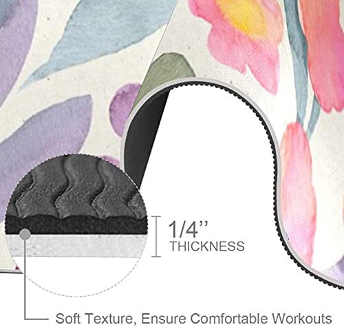 Virágok, Extra Vastag Yoga Mat - Környezetbarát Csúszásmentes Gyakorlat & Fitness Szőnyeg Edzés Alátét