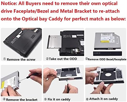 2. Optikai Bay Merevlemez, HDD SSD Caddy Burkolat Keret Tálcát Asus X455LN X455WA X455WE X456UQ X751 X751LAV